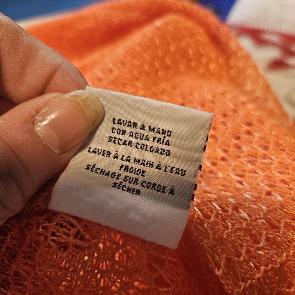 Ruby Rd Medium Orange Sparkly Top Mesh Weave Open… - image 6